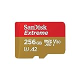 SanDisk Extreme microSDXC UHS-I Speicherkarte 256 GB + Adapter (Für Smartphones, Actionkameras und Drohnen, A2, C10, V30, U3, 190 MB/s Übertragung, RescuePRO...
