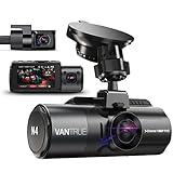 VANTRUE N4 3 Lens 4K Dashcam Auto 2.5K+ 2.5K+ 1080P vorne hinten innen, HDR/ 30FPS Kamera, 3 Channel Bewegungsüberwachung Dash Cam Infrarot Nachtsicht, 2.45”...