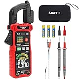 KAIWEETS KC602 Intelligente Stromzange, Strommessgerät AC/DC-Strom:0-600A, Zangenmultimeter mit Automatischer Kalibrierung, True-RMS 6000 Zählungen...